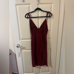 Spaghetti strap  Burgundy Dress